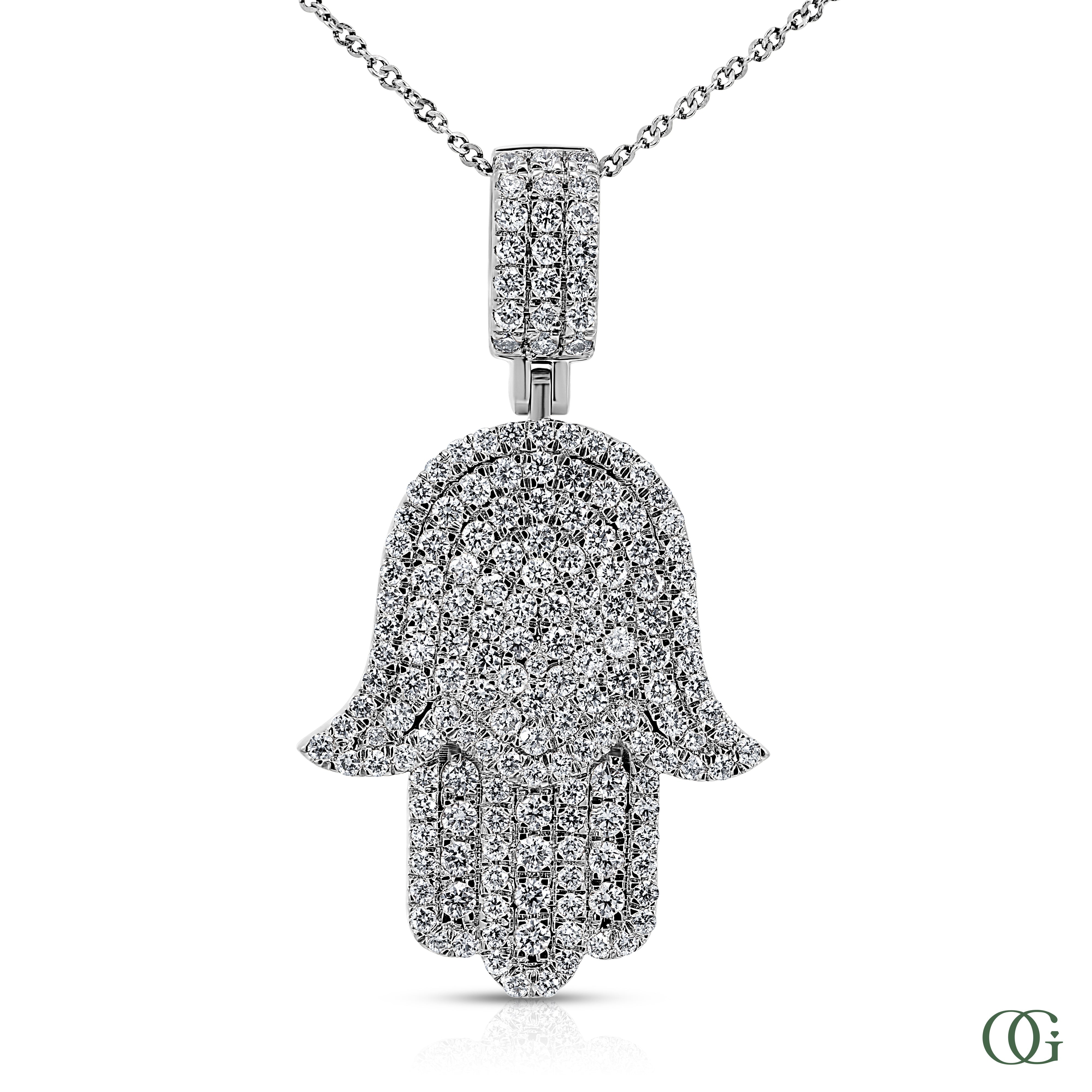 Hamsa Lab Grown Diamond Pendant (1.5 CTW)