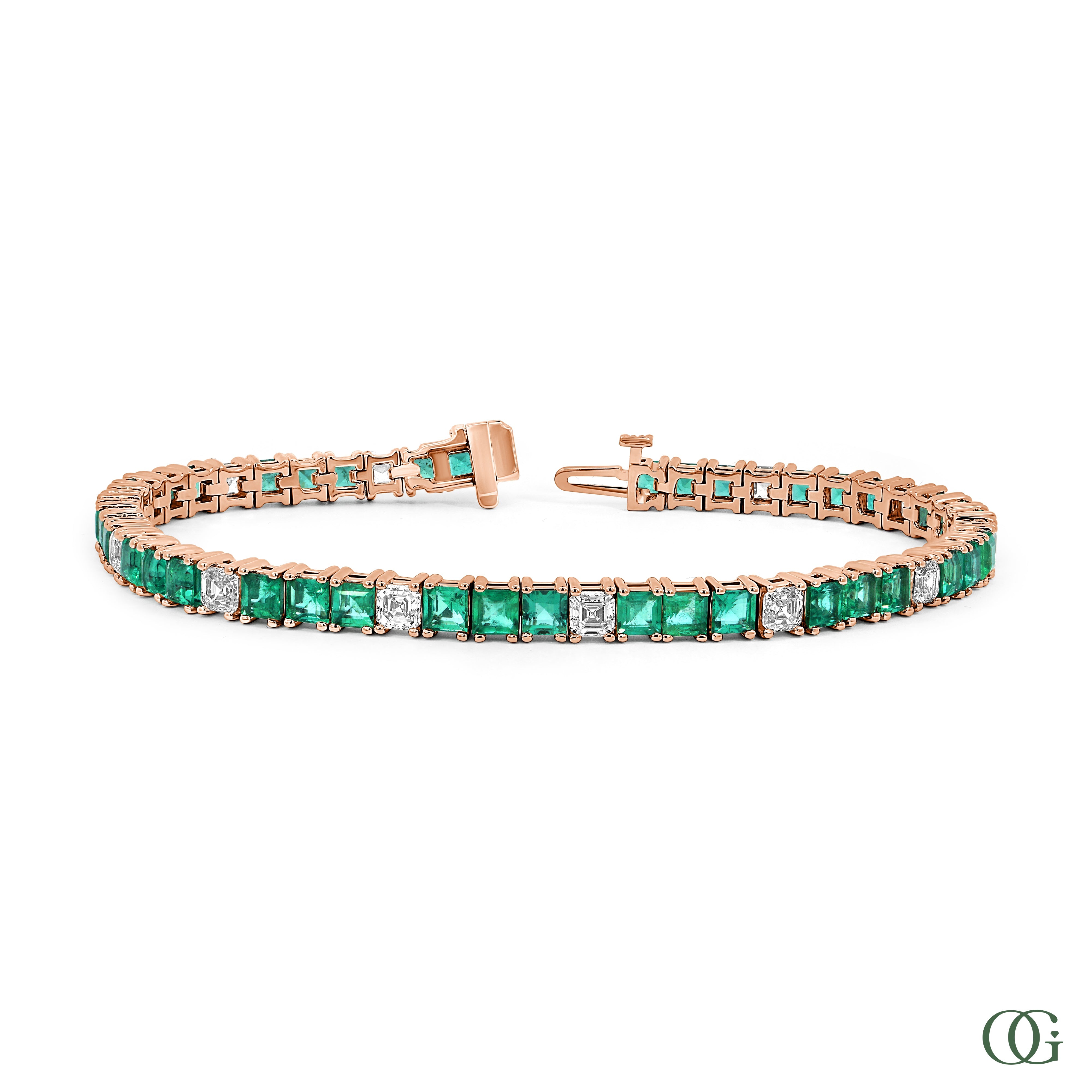 Brilliance Emerald & Lab Grown Diamond Tennis Bracelet 10 CTW